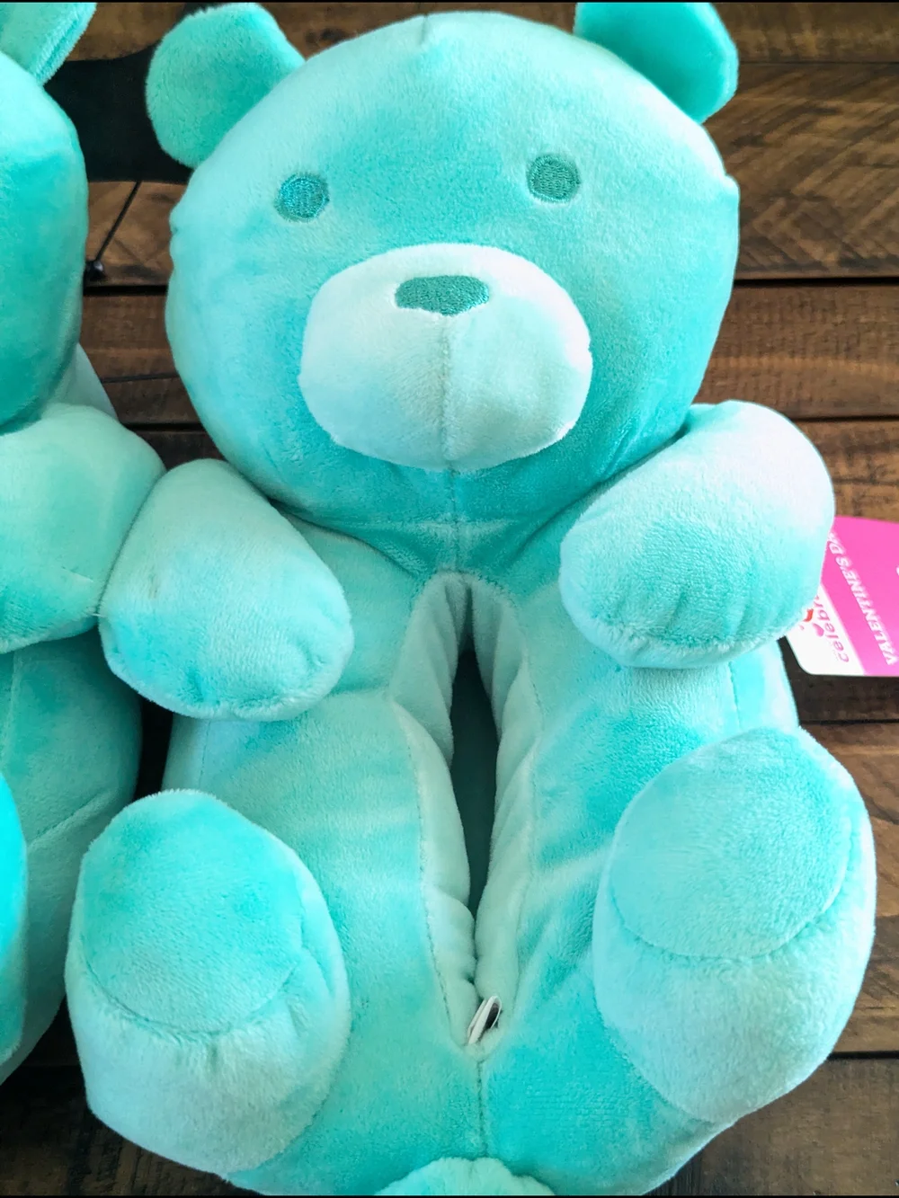 Way To Celebrate Kids Gummy Bear House Slippers Youth Size 11-12 Turquoise NWT
